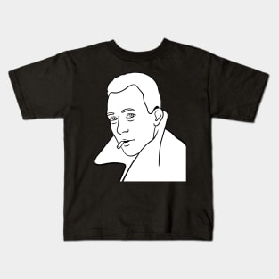 Albert Camus Minimal White Portrait Kids T-Shirt